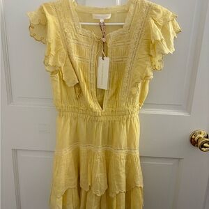 LoveShack Fancy Yellow Minidress